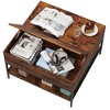 Lirago Flip Top Coffee Table with Storage End Table Black Metal 20.5"H x 31.5"D x 31.5"W - 2 of 4