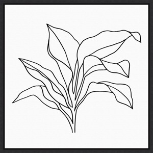 16" x 16" Foliage Contour I by Annie Warren - Amanti Art: Modern Botanical Lithograph, Sawtooth Back - 1 of 4