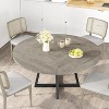 CuisinSmart 47Inch Round Dining Table for 4-6 People, Dining Room Table with Metal Pedestal Base, Space Saving, Industrial Circle Kitchen Table - 4 of 4