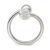 Black Bow Jewelry Polished Stainless Steel & Crystal Ball Bypass Ring - 2 of 4