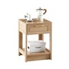 FONTOI Rattan End Table with Drawer, Side Table for Living Room Bedroom Small Space, Brown, 15.75"*21.65"*15.75" - 4 of 4