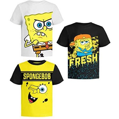 Nickelodeon Nickelodeon Spongebob Square Pants Shirts for Boys (3-Pack) KidsGraphic Tshirt for Toddler & Up - 3T Wh/Bk/YEL SS