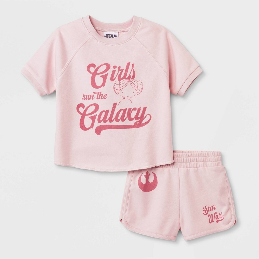 Toddler Girls' Star Wars Top and Bottom Set - Pink 18M