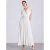 Allegra K Women's Wrap V Neck Sleeeveless Midi Pleated Dress - 4 of 4