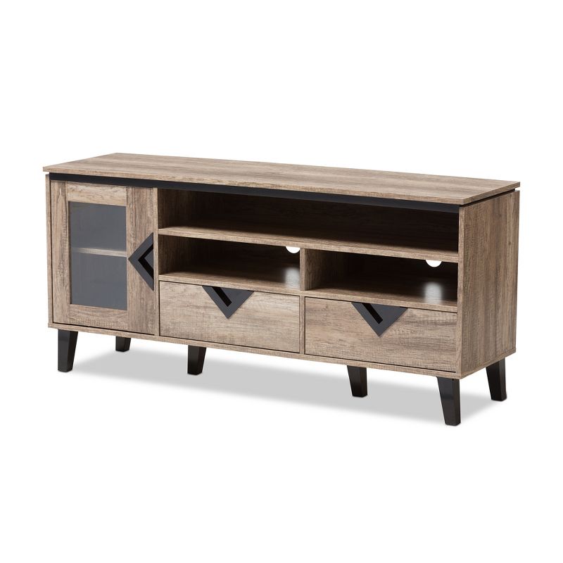 Cardiff Modern and Contemporary Wood TV Stand for TVs up to 55&#34; - Light Brown - Baxton Studio, 1 of 9