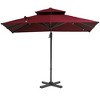 Outsunny 10 x 10FT Offset Patio Umbrella, Hanging Cantilever Umbrella, Square Shape, Aluminum Cross Base, Tilt, 360-Degree Rotation - 4 of 4