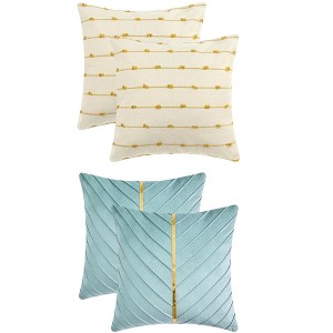 REGALWOVEN 4 Pcs Modern Farmhouse Decorative Throw Pillow Covers 18" x 18" - 1 of 4