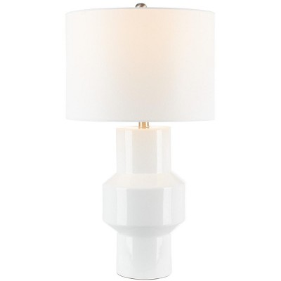 Javert 20.5" White Ceramic Geometric Table Lamp