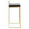 LumiSource Set of 3 Fuji Stacker Barstools Gold/Black PU - 3 of 4