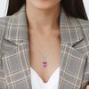 EVERLY JEWELRY | Sterling Silver 5 3/5 CT TGW Pink Topaz and 1/4 CT TW Diamond Halo Pendant with Chain - 18 inch - 2 of 4
