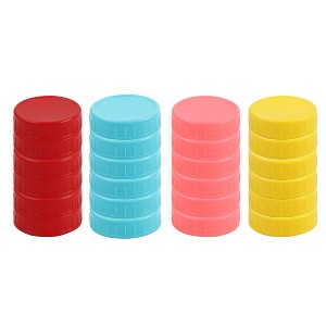 Unique Bargains Plastic Leak-Proof Regular Mason Canning Jars Lids 24 Pcs - 1 of 3