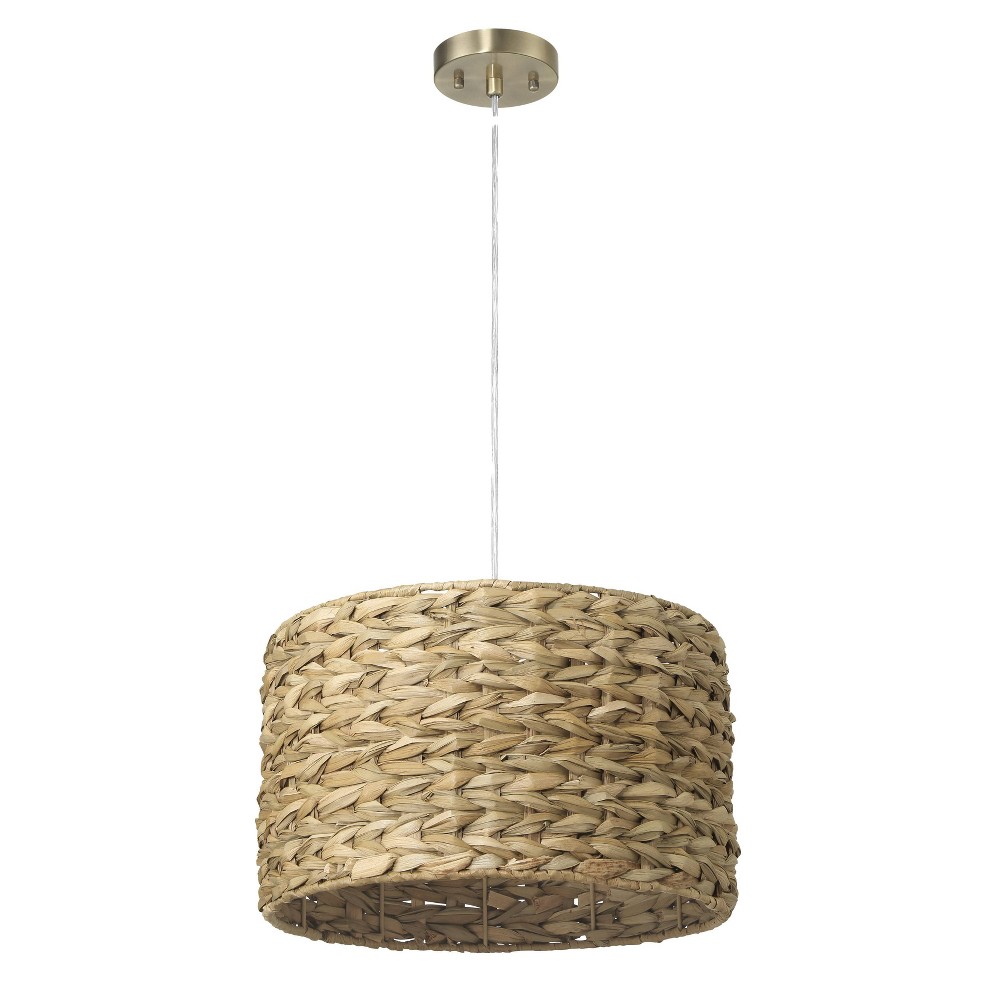 Photos - Chandelier / Lamp Robert Stevenson Lighting Bella Metal and Handwoven Wicker Drum Ceiling Li