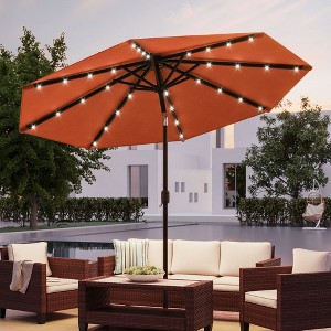 Sonkuki Patio 10FT LED Market Umbrellas With Solar Lights, Table Umbrella for Patio and Outdoor With Tilt Button for Deck and Pool - 1 of 4