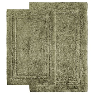 Non-Slip Machine Washable Solid Cotton 2 Piece Bathroom Rug Set by Blue Nile Mills