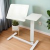 Overbed Bedside Table with Wheels, Height Adjustable Mobile Standing Desk, Rolling Computer Cart, Split Tilting Tray Table for Home Hospital Use - 4 of 4