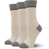 SERISIMPLE Women Viscose Bamboo Womens Crew Socks Dress Chic Colorblock Striped Design Socks 3 Pairs - 4 of 4