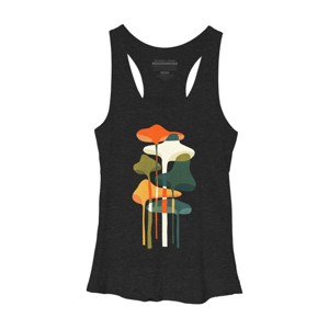 Women's Design By Humans Artistic Wild Mushrooms Glowing By radiomode Racerback Tank Top - 1 of 2