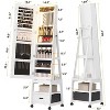 4-in-1 LED Vanity Jewelry Cabinet with Full-Length Mirror - 360¡ã Swivel Base, Locking Wheels & Velvet-Lined Storage - 2 of 4
