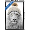 Trends International Sasha - Lion In Winter Framed Wall Poster Prints - 3 of 4