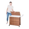 TiramisuBest Laundry Hamper With Lid PE Rattan Powder Coating Frame Clothes Hampers with 01 Removable Bags,100L,Brown - 2 of 4