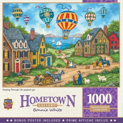 MasterPieces Hometown Gallery Passing Through - Hot Air Balloons 1000 Piece Jigsaw Puzzle by Bonnie White