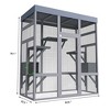 Kumasinova 62.6" Outdoor Cat House Weatherproof with Roof,Large Cat Enclosure with 2 Sleeper Rooms,Pet Cage with Rust-Proof Wire,Cat Cage for Backyard - 2 of 4