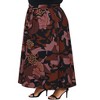 24seven Comfort Apparel Plus Size Fall Floral Print Maxi Skirt with Buckle Waist - 2 of 3