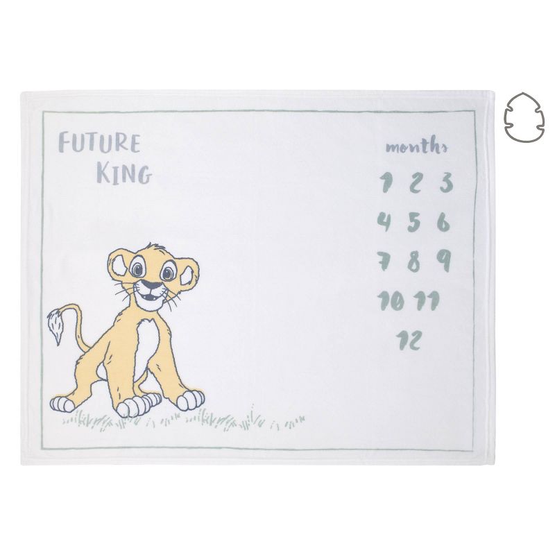 Disney Lion King Simba Super Soft Milestone Baby Blanket, 1 of 7
