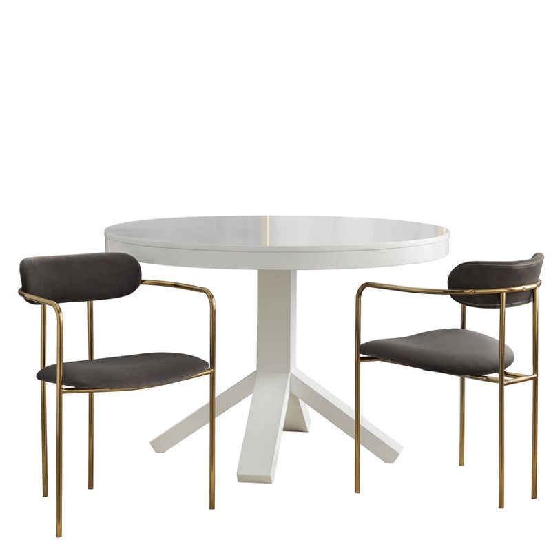 3Pc Canton Contemporary Dining Set White/Gray - Buylateral, 1 of 11