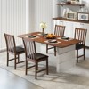 Tangkula Wooden Dining Chair Set of 4 w/Rubber Wood Frame & Padded Seat & Curved Back - 2 of 4