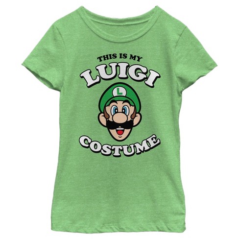 Girl's Nintendo This Is My Luigi Costume T-shirt - Green Apple - Large :  Target