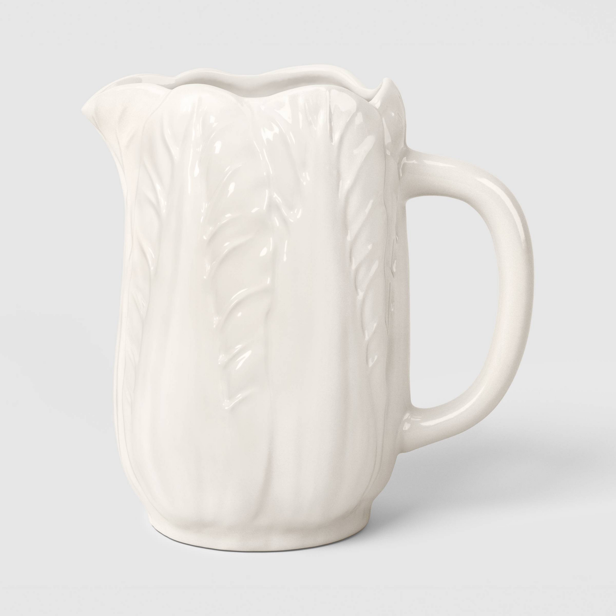 69 fl oz Stoneware Radicchio Pitcher White - Threshold™