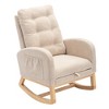 Racxily Accent Rocking Chair with Footrest High Back Rubber Wood Rocking Legs Bedroom Living Space - 4 of 4