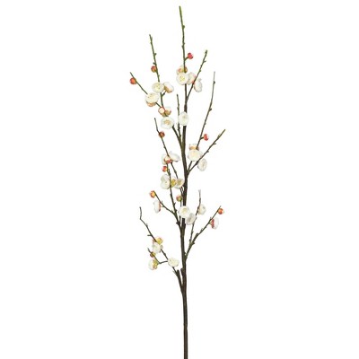 47" Artificial Plum Blossom Stem Cream - Vickerman