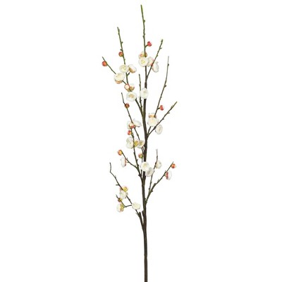 47" Artificial Plum Blossom Stem Cream - Vickerman