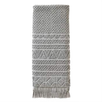 Geo Fringe Jacquard Hand Towel Gray - SKL Home