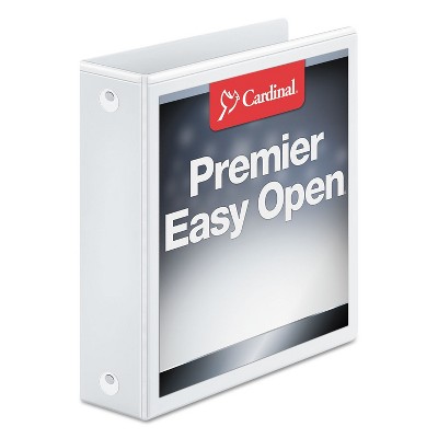 Cardinal Premier Easy Open ClearVue Locking Round Ring Binder 2" Cap 11 x 8 1/2 White 11120