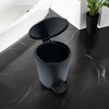 Home Mart Goods 10" Tall Black Step Garbage Can with Removable Inner Bucket, Soft-Close Metal Waste Basket with Foot Pedal - 2 of 4