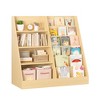 Homy Casa Kids Bookshelf and Toy Storage Organizer with Open Shelves, Natural - 2 of 4