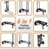 Pyle Compact 8 in 1 Adjustable Folding Multi Cart Hand Truck Dolly Platform Professional Equipment Cart, Extends from 27.52 to 44.25 Inches, Black - 3 of 4