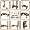 Pyle Compact 8 in 1 Adjustable Folding Multi Cart Hand Truck Dolly Platform Professional Equipment Cart, Extends from 27.52 to 44.25 Inches, Black - image 3 of 4