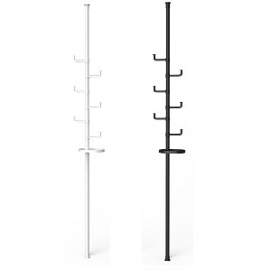 Dexmalle Indoor/Balcony Clothes Drying Rack with Tray and Adjustable High,Floor to Ceiling,Black - 1 of 4