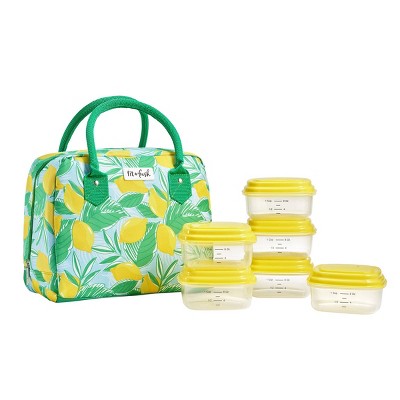 Fit + Fresh Insulated Lunch Bag for Women with Salad Container, Lemon  Breeze 