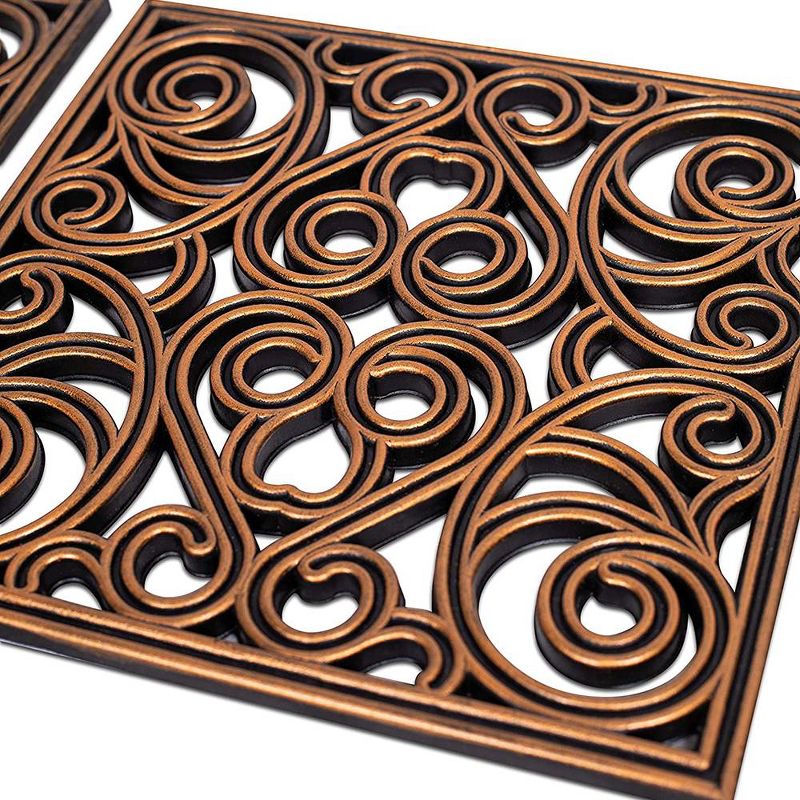 BirdRock Home Rubber Stepping Stone Tiles - 12 x 12" - Set of 3 - Copper, 4 of 6