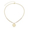 Adornia 14k Gold Plated CZ Heart Necklace with Rosary Chain - 4 of 4