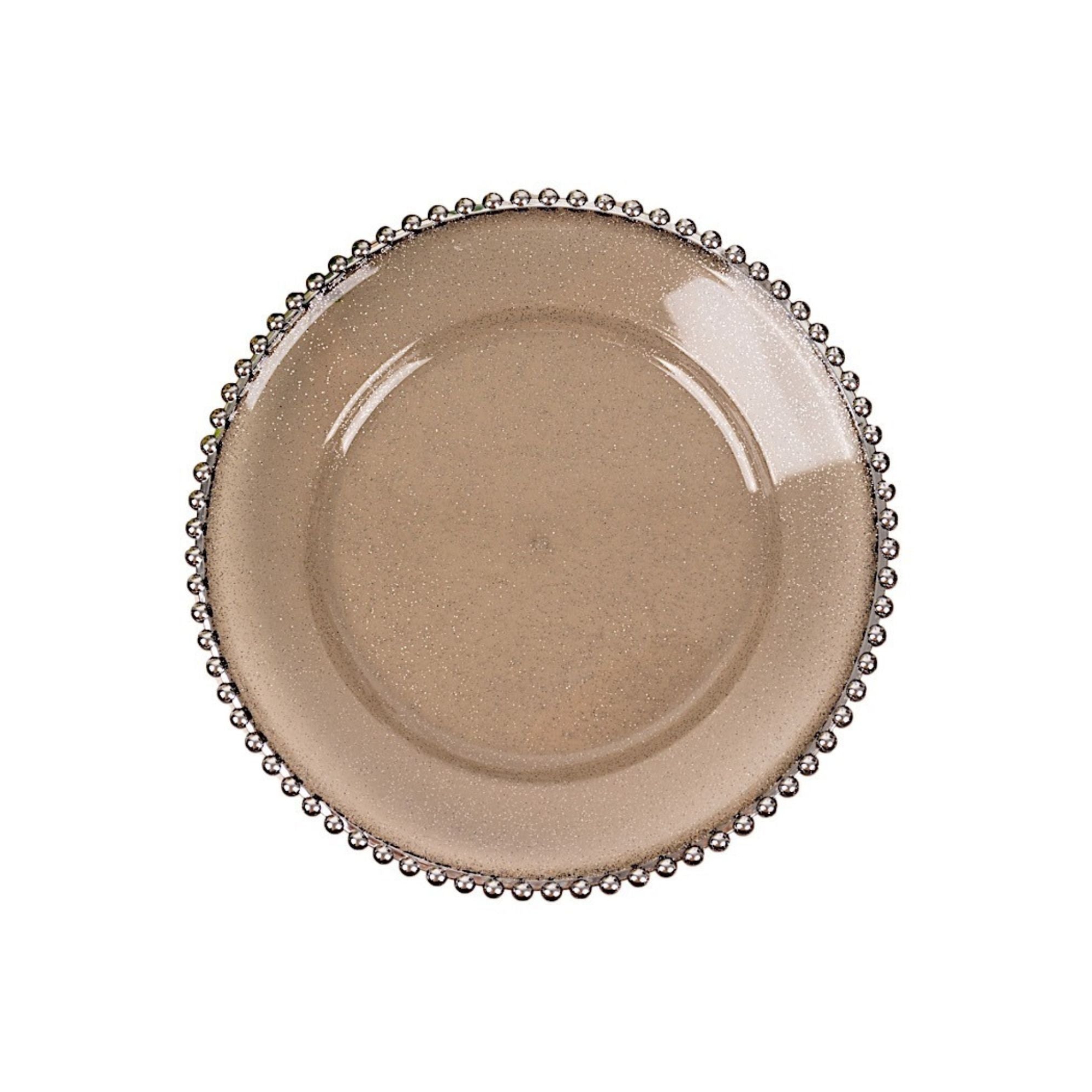 Home Collection 6-Pack Round Beaded Rim Charger Plates 12"