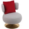 Round Teddy/Velvet Fabric Swivel Barrel Chair With Armrest - ModernLuxe - image 4 of 4