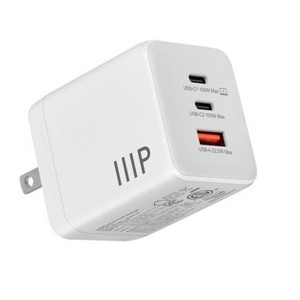 Monoprice 3‑Port 100W GaN Charger with 2 USB-C & 1 USB-A Ports: For Laptop, Tablets, and Phones - 1 of 4