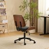 VINGLI Wide Curved Seat&Back Armless Home Office Chair,Ergoromic Adjustable-Height Desk Chair,Stylish Walnut Task Chair,PU - 3 of 4