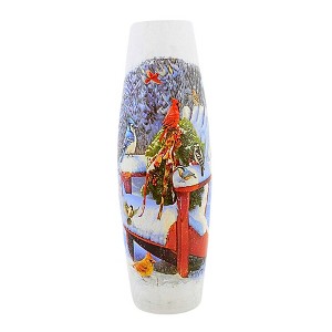 Stony Creek 11.75 In Winter Cardinals Pre-Lit Large Vase Christmas Lighted Glass Accent , Christmas Decor Chair Feeder Branches (1PC) - 1 of 4